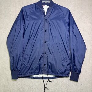 Vintage MVP Products Bomber Jacket Men’s Small Navy Blue Button Front USA Made